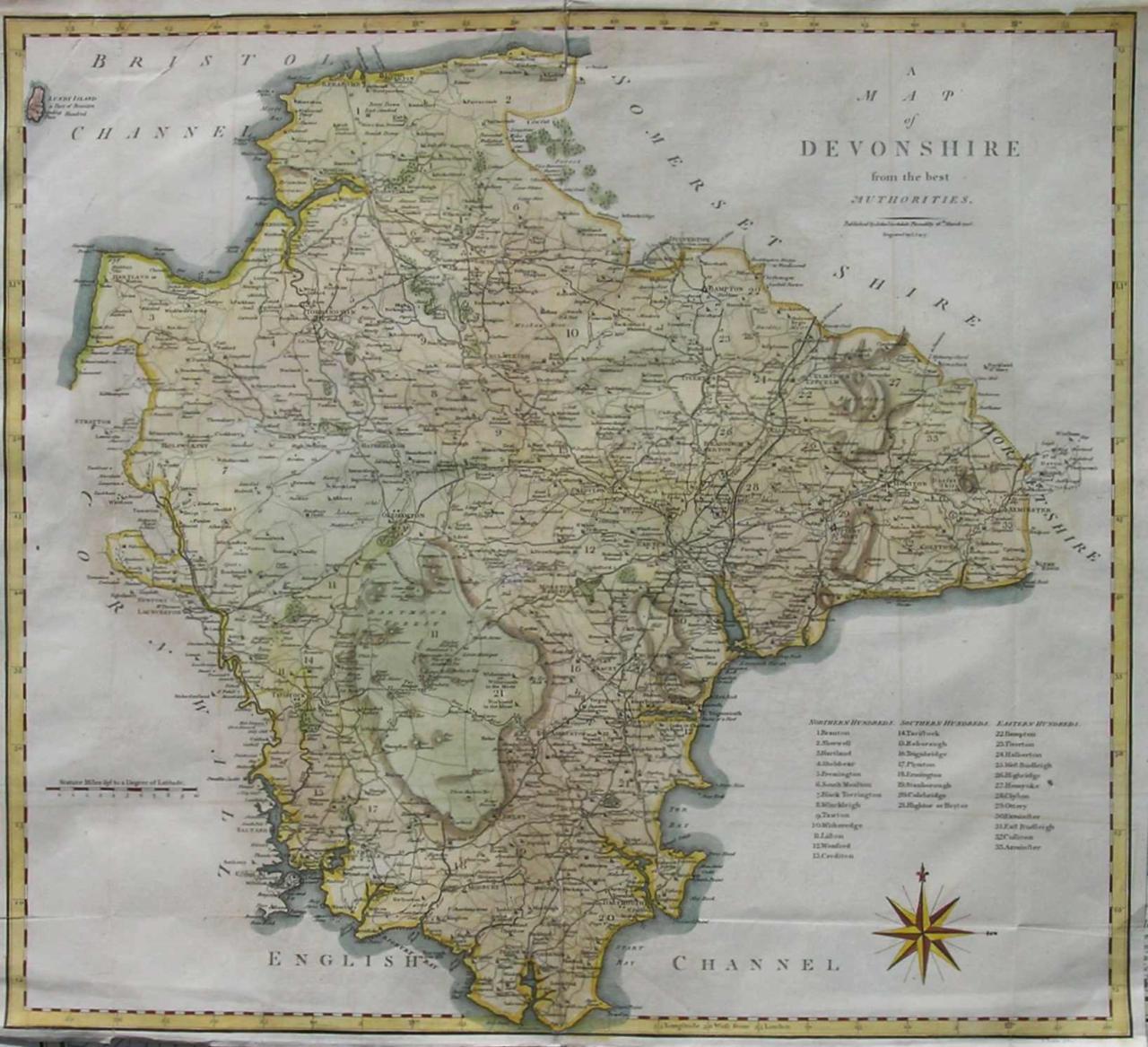 DEVON A MAP OF DEVONSHIRE FROM THE BEST AUTHORITIES Michael Jennings