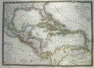 WEST INDIES.. CARTE DES ILES ANTILLES