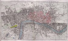 LONDON MAP A PLAN OF THE CITIES OF LONDO...