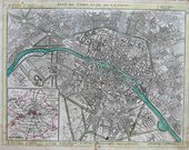 PARIS PLAN DE PARIS ET DE SES FAUBOURGS