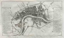 LONDON MAP . A PLAN OF THE CITY AND SUBU...