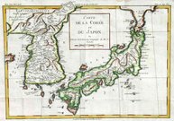 CARTE DE LA COREE ET DU JAPON