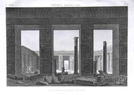 EGYPT  LUXOR  THEBES MEDYNET-ABOU  VUE INTERIOR DU PERISTYLE DU PALAIS