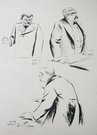 FRENCH POLITICAL CARICATURE    MM DELCASSE MILLERAND DECRAIS