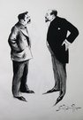 FRENCH POLITICAL CARICATURE   MM ROUANET ET ROUVIER