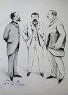 FRENCH POLITICAL CARICATURE   MM DOUMER , BARTHOU ET BERTEAUX