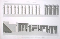 THEBES LOUQSOR...COUPE LONGTITUDINAL DU PALAIS