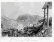 VIEW FROM RUGGLE'S HOUSE NEWBURGH HUDSON RIVER