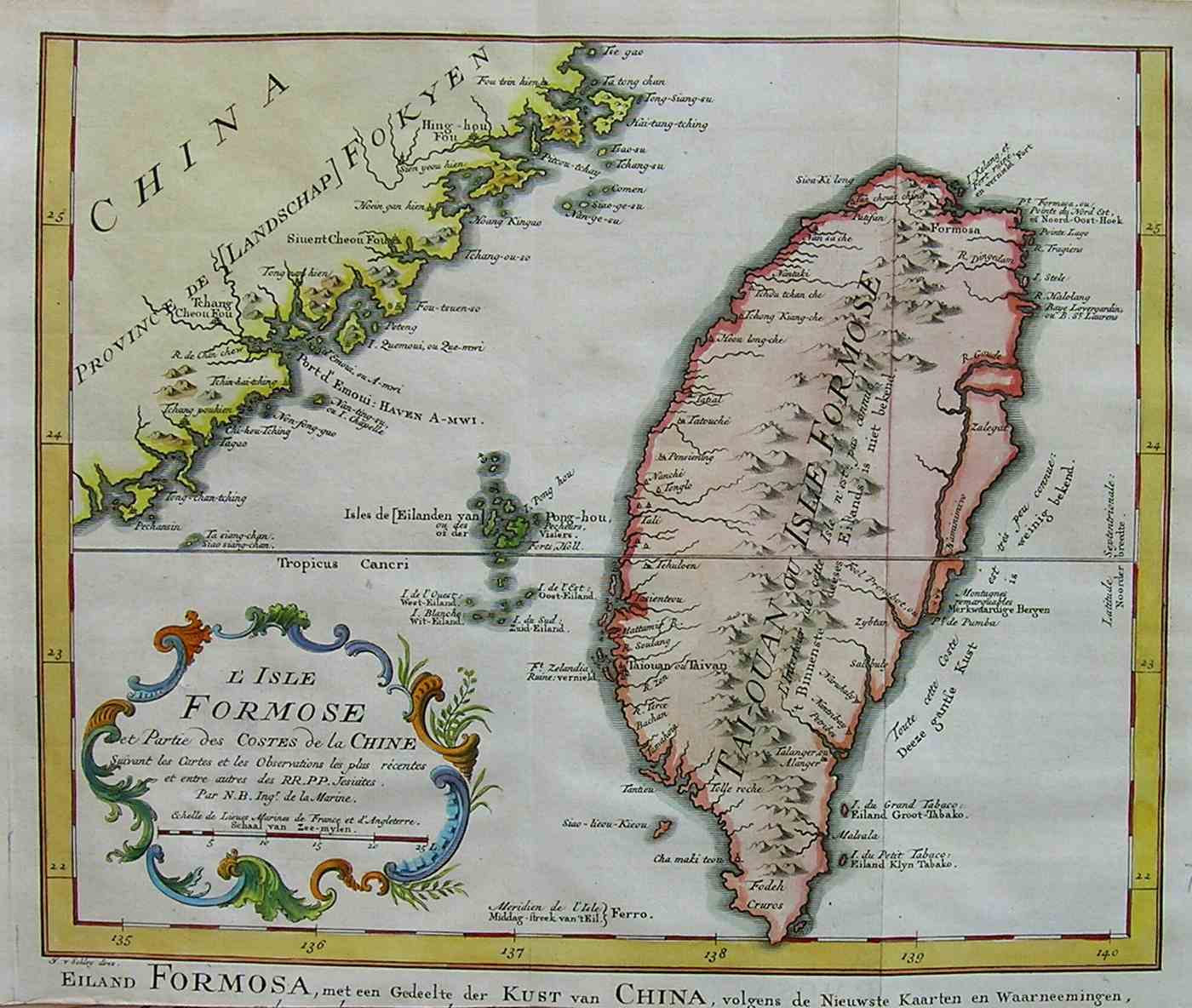 TAIWAN FORMOSA L'ISLE FORMOSE  Michael Jennings Antique Maps and Prints