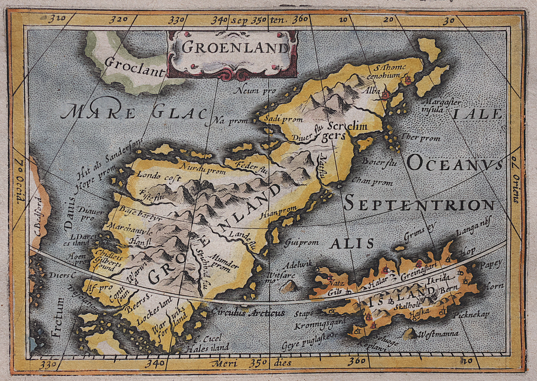BERTIUS RARE EARLY MAP OF GREENLAND Michael Jennings Antique Maps