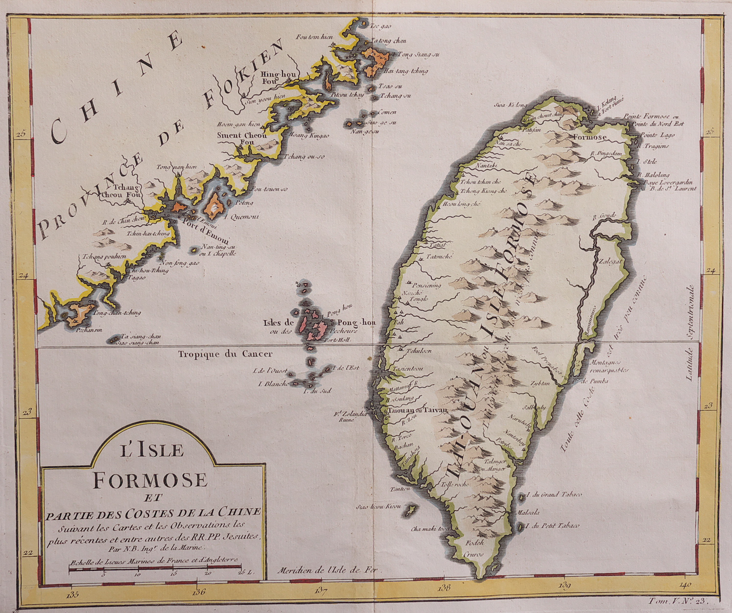 TAIWAN FORMOSA BELLIN'S CLASSIC MAP Michael Jennings Antique Maps