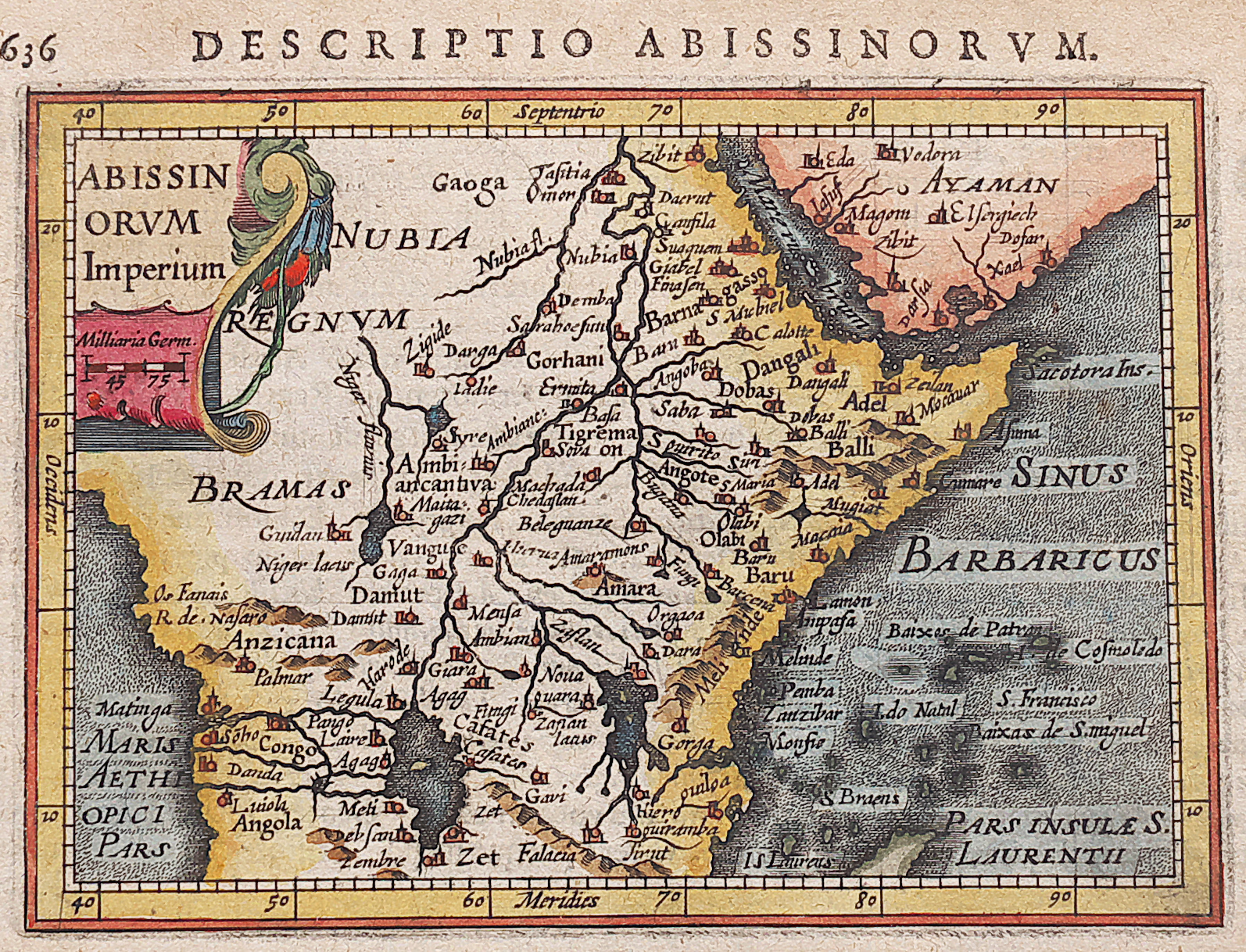 MAP OF EAST AFRICA BY BERTIUS 1616 || Michael Jennings Antique Maps and