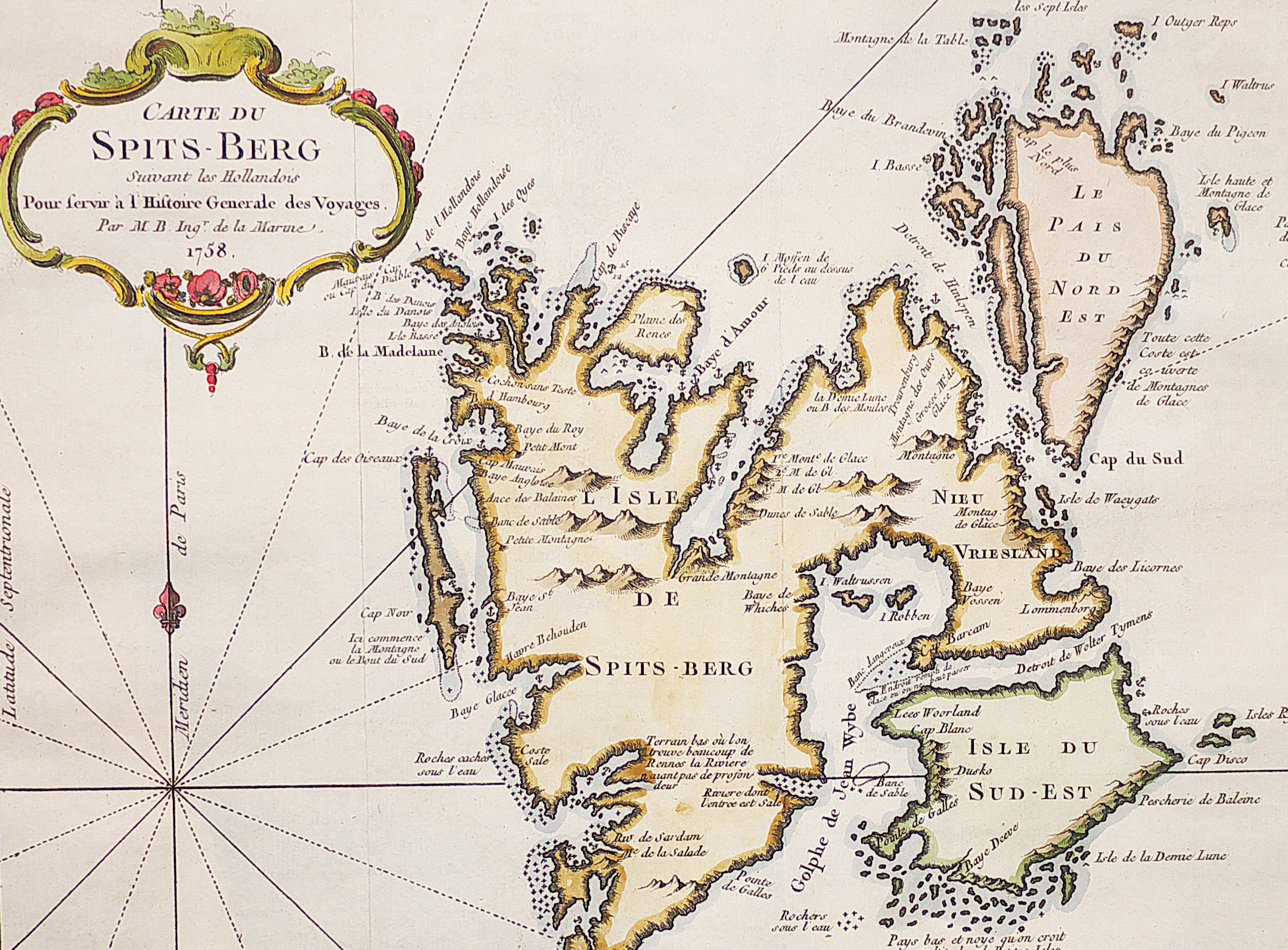 BELLIN MAP OF SPITSBERGEN Michael - M3968 