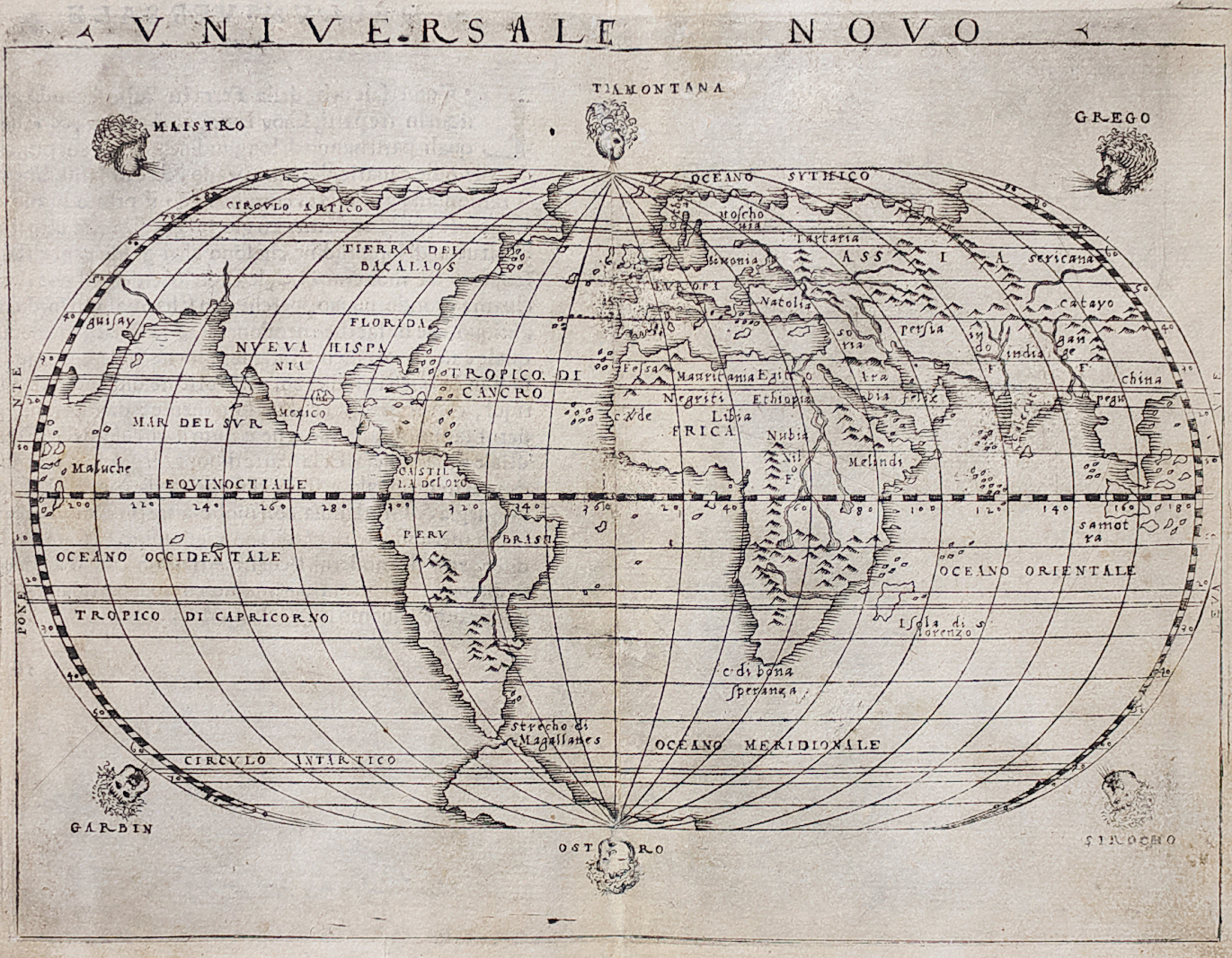 Gastaldi Rare 1548 World Map Michael Jennings Antique Maps And Prints