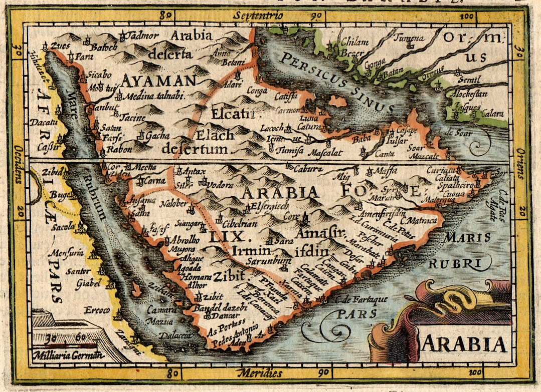 BERTIUS EARLY MAP OF ARABIA 1606  Michael Jennings Antique Maps and 